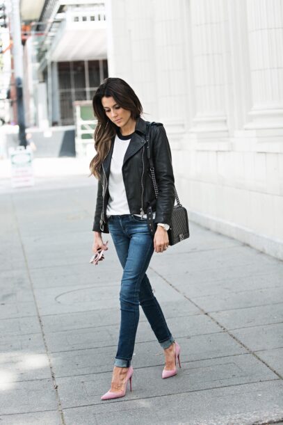 leather jacket outfit