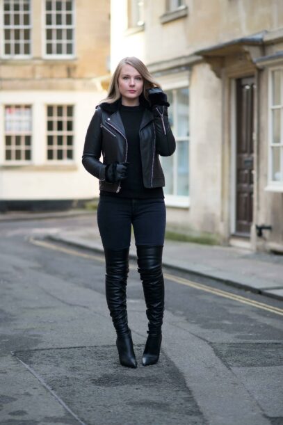 leather jacket outfit