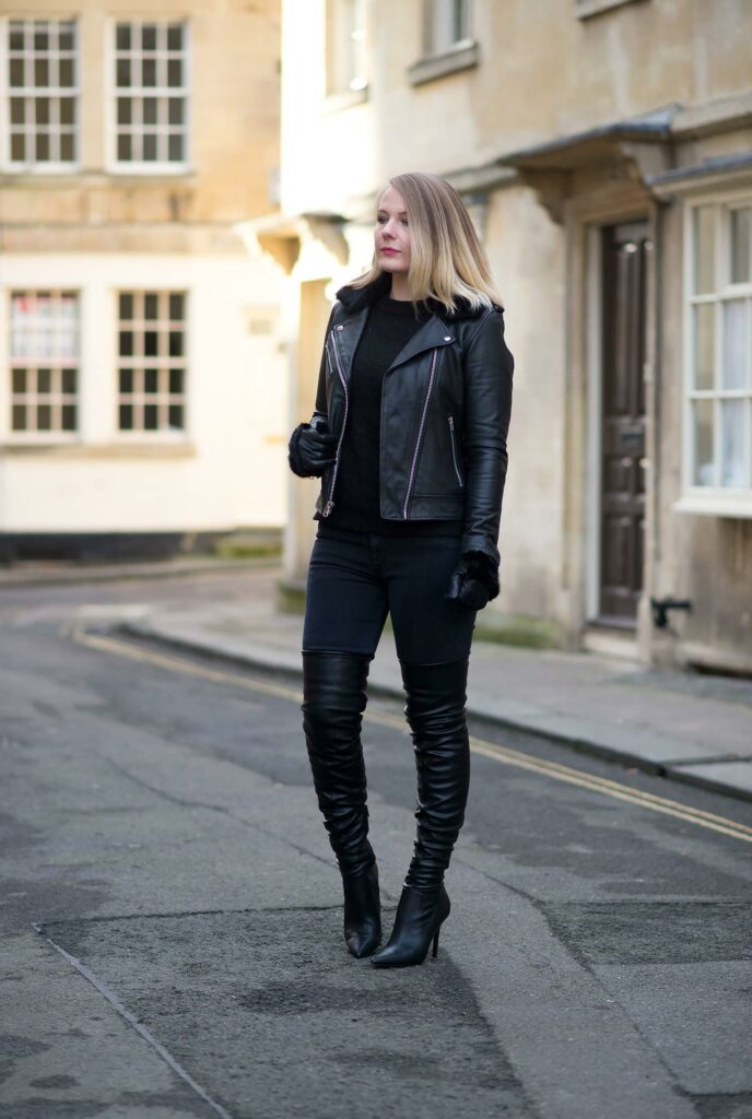 leather jacket outfit