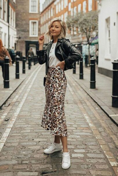 leopard skirt outfit