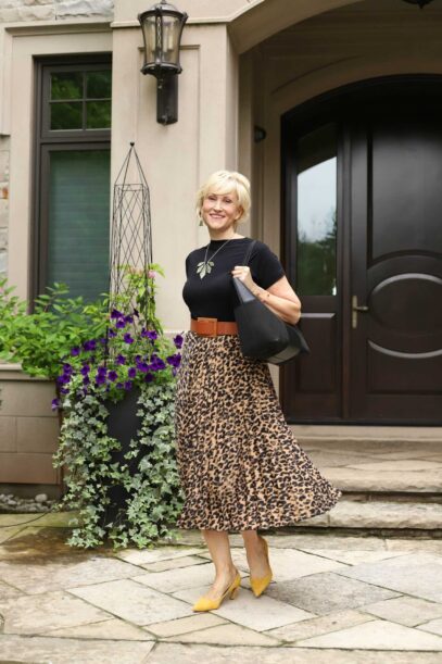 leopard skirt outfit