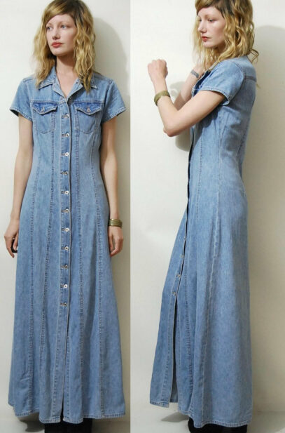 long denim dress