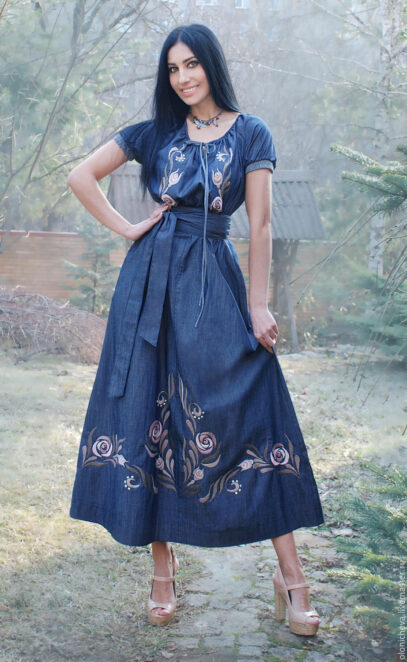 long denim dress