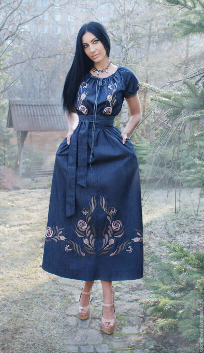 long denim dress