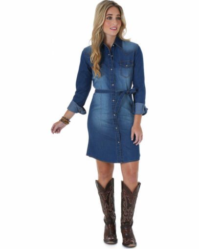 long denim dress