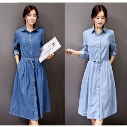 long denim dress