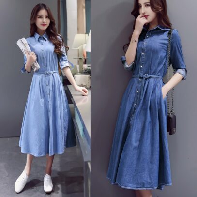 long denim dress