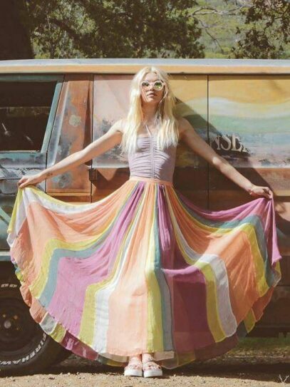 long skirt hippie outfit