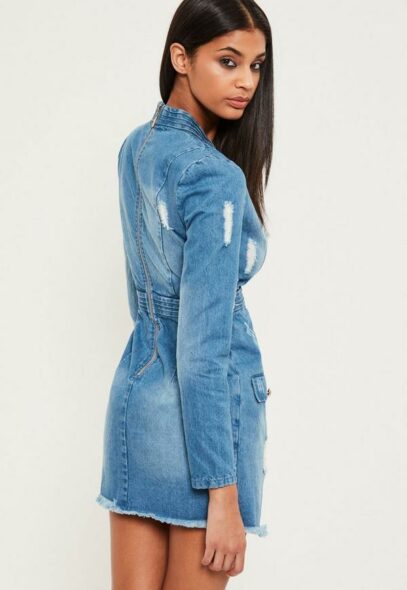 long sleeve denim dress