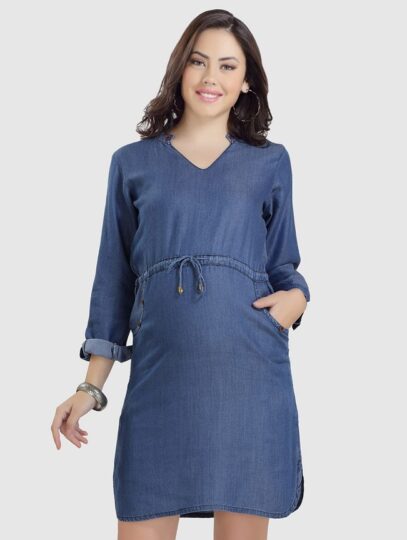 maternity denim dress