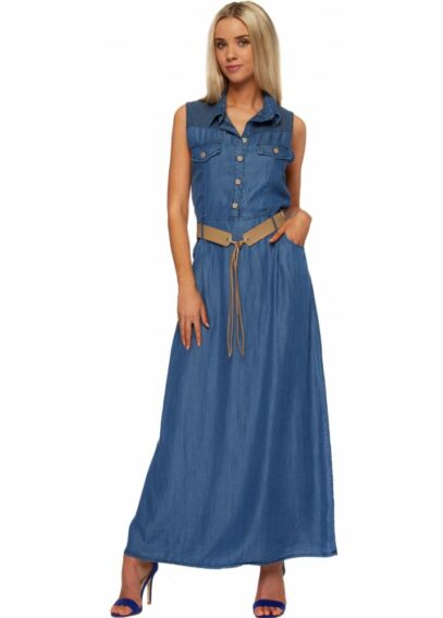 maxi denim dress