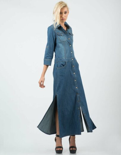 maxi denim dress