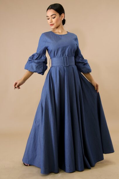 maxi denim dress