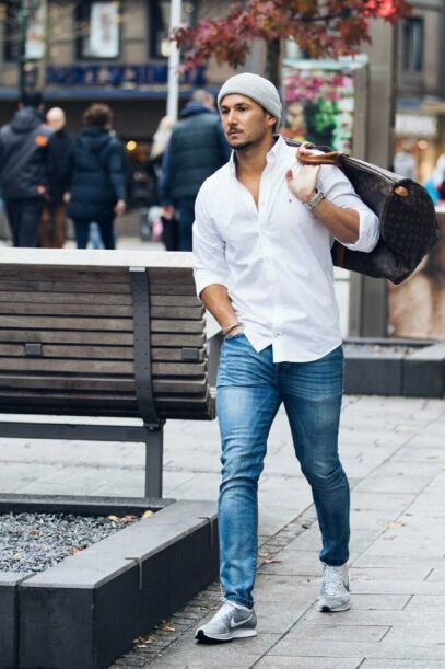 men shirt style casual street fashion