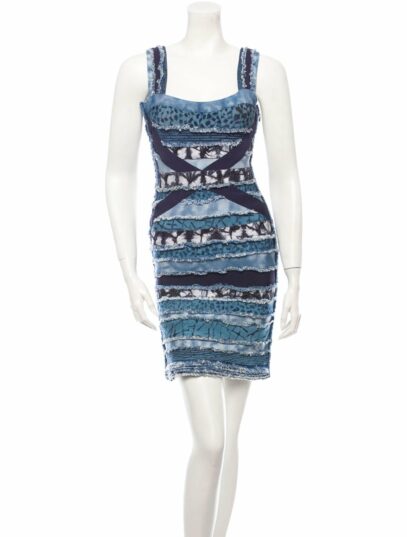 patchwork denim dress