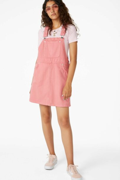pink denim dress