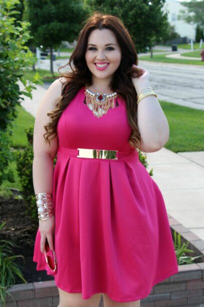 pink plus size outfits