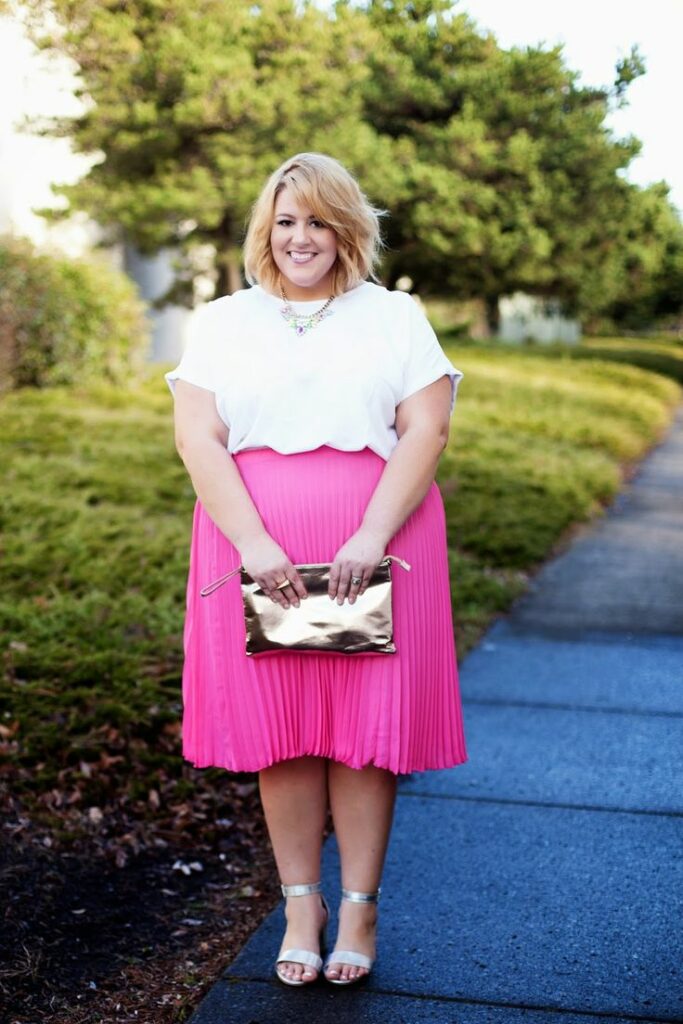 pink plus size outfits