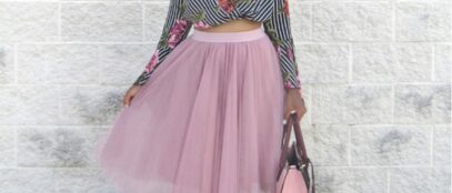 pink skirt outfit