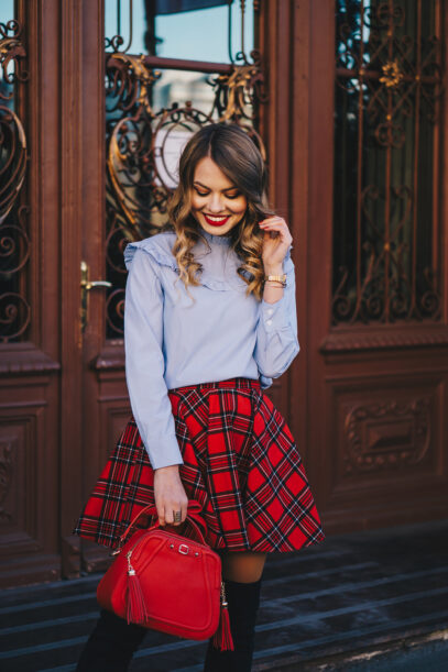 plaid skirt outfit