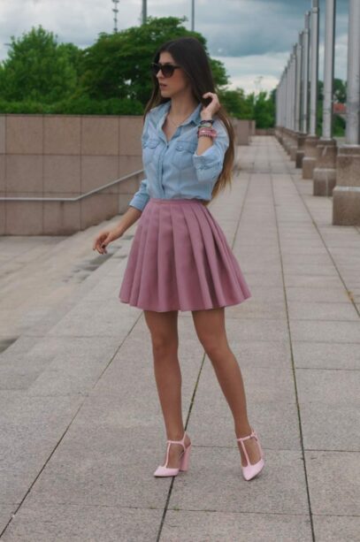 pleated skirt outfit