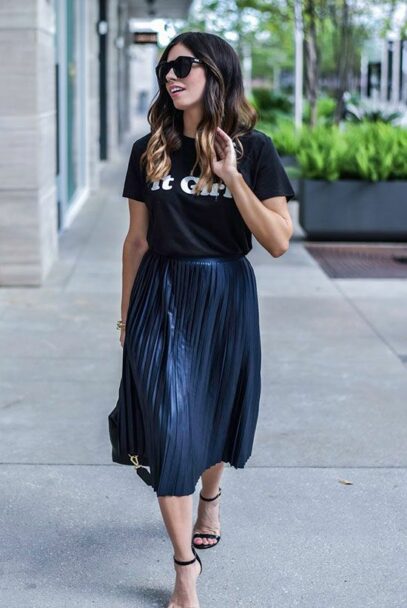 pleated skirt outfit