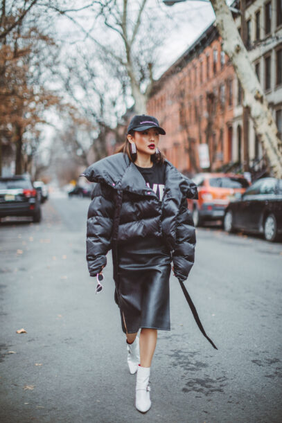 puffer jacket street style