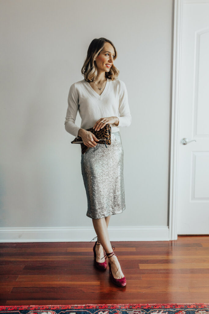 sequin skirt outfit