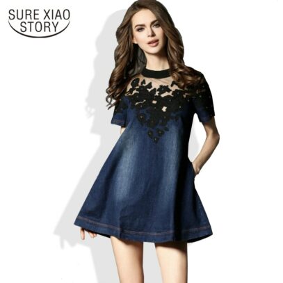 short sleeve denim dress