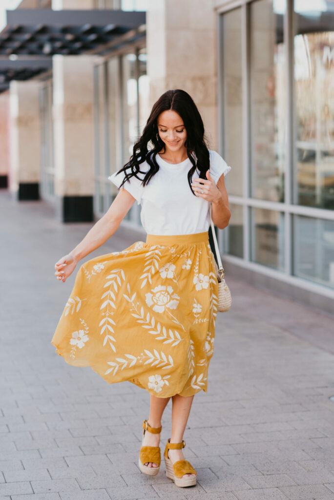 spring skirt outfits