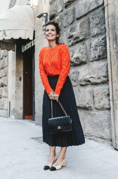 sweater and skirt outfit