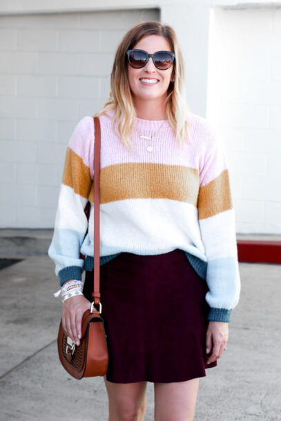sweater and skirt outfit