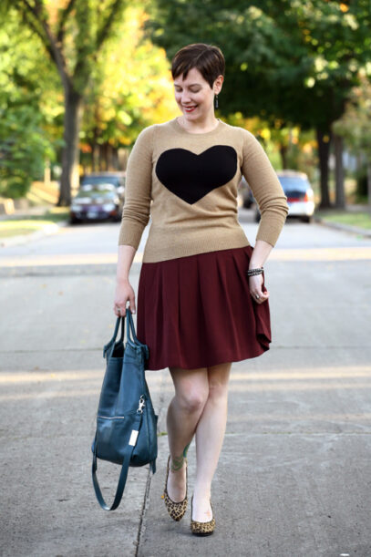 sweater and skirt outfit