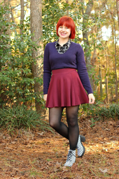 sweater and skirt outfit