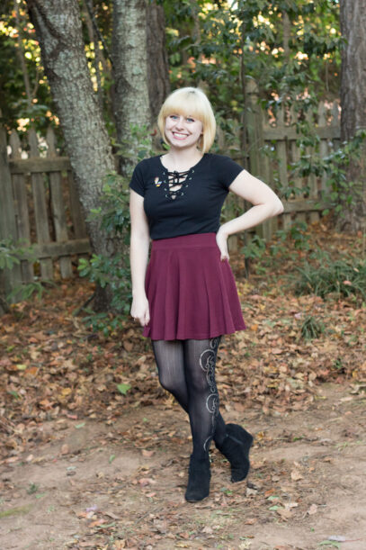 tights and skirt outfit