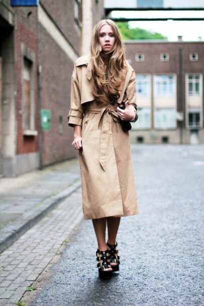 trench coats women outfit street fashion