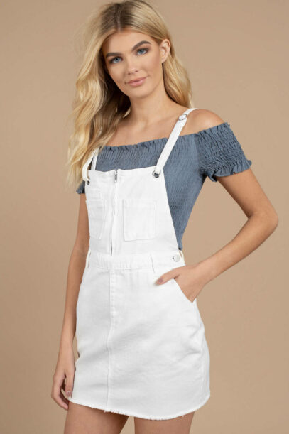 white denim dress