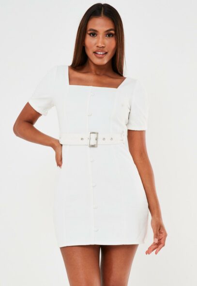 white denim dress