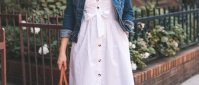 white jean dress