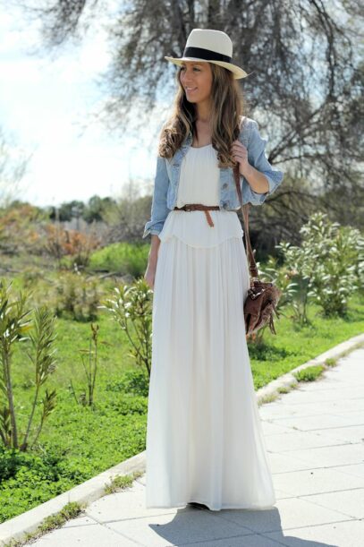 white jean dress