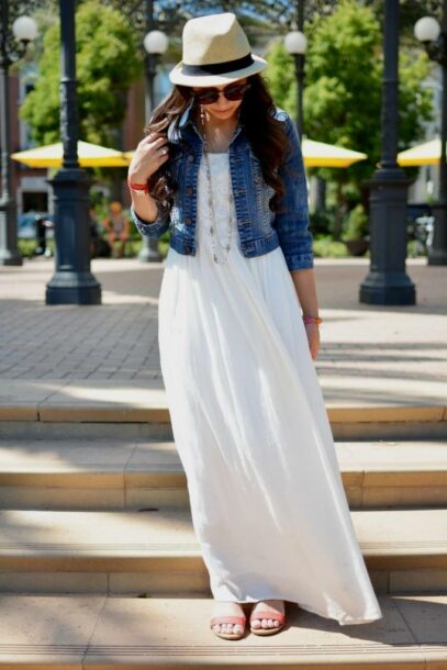 white jean dress
