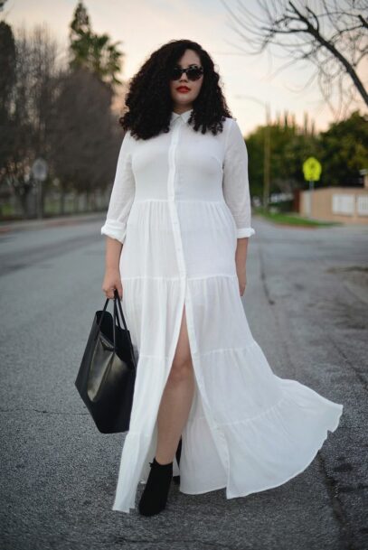 white plus size outfit