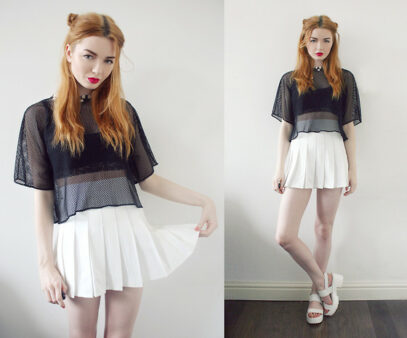 white tennis skirt outfit