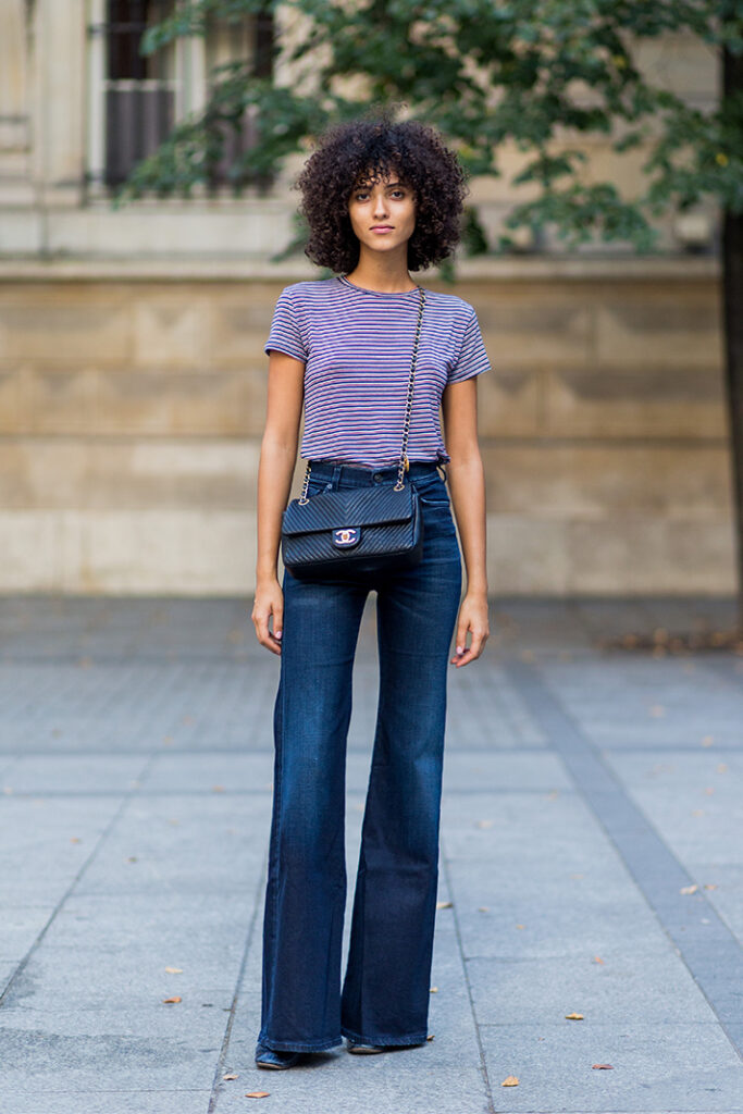 wide leg jeans outfit street style