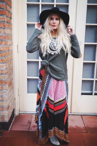 winter hippie outfits