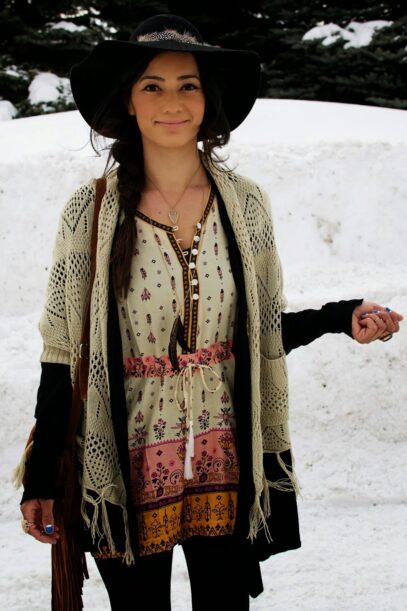 winter hippie outfits