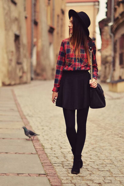 winter skirt outfit