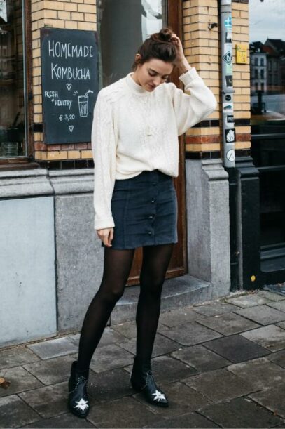 winter skirt outfit