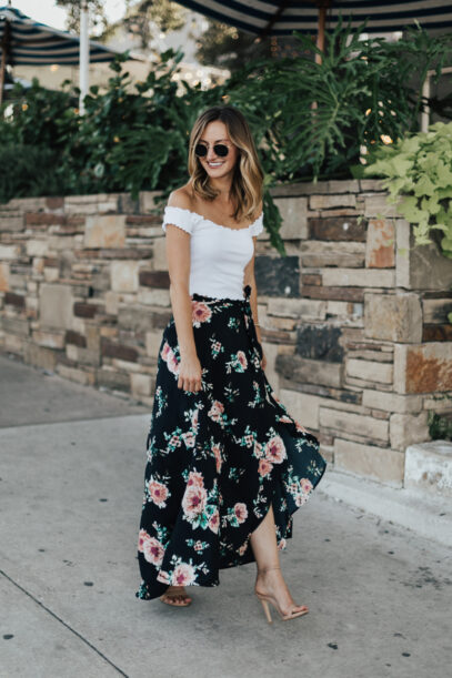 wrap skirt outfit
