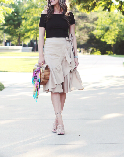 wrap skirt outfit